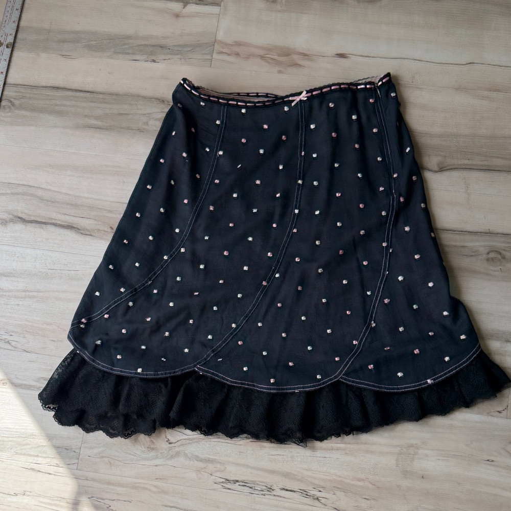 Elegant Black Polka Dot Skirt